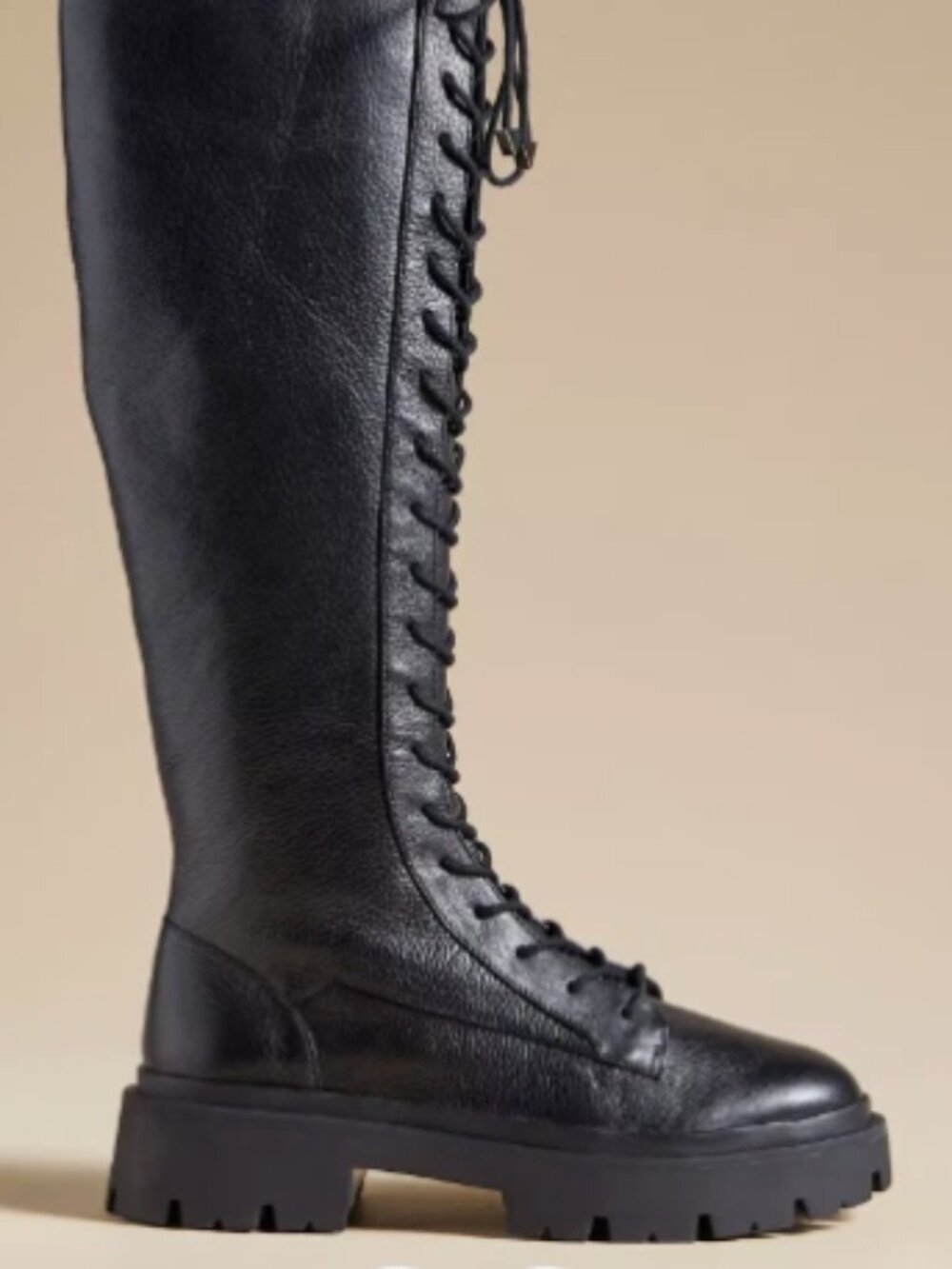 Schutz Tiana Lace-Up Knee-High Boots - Size 9B